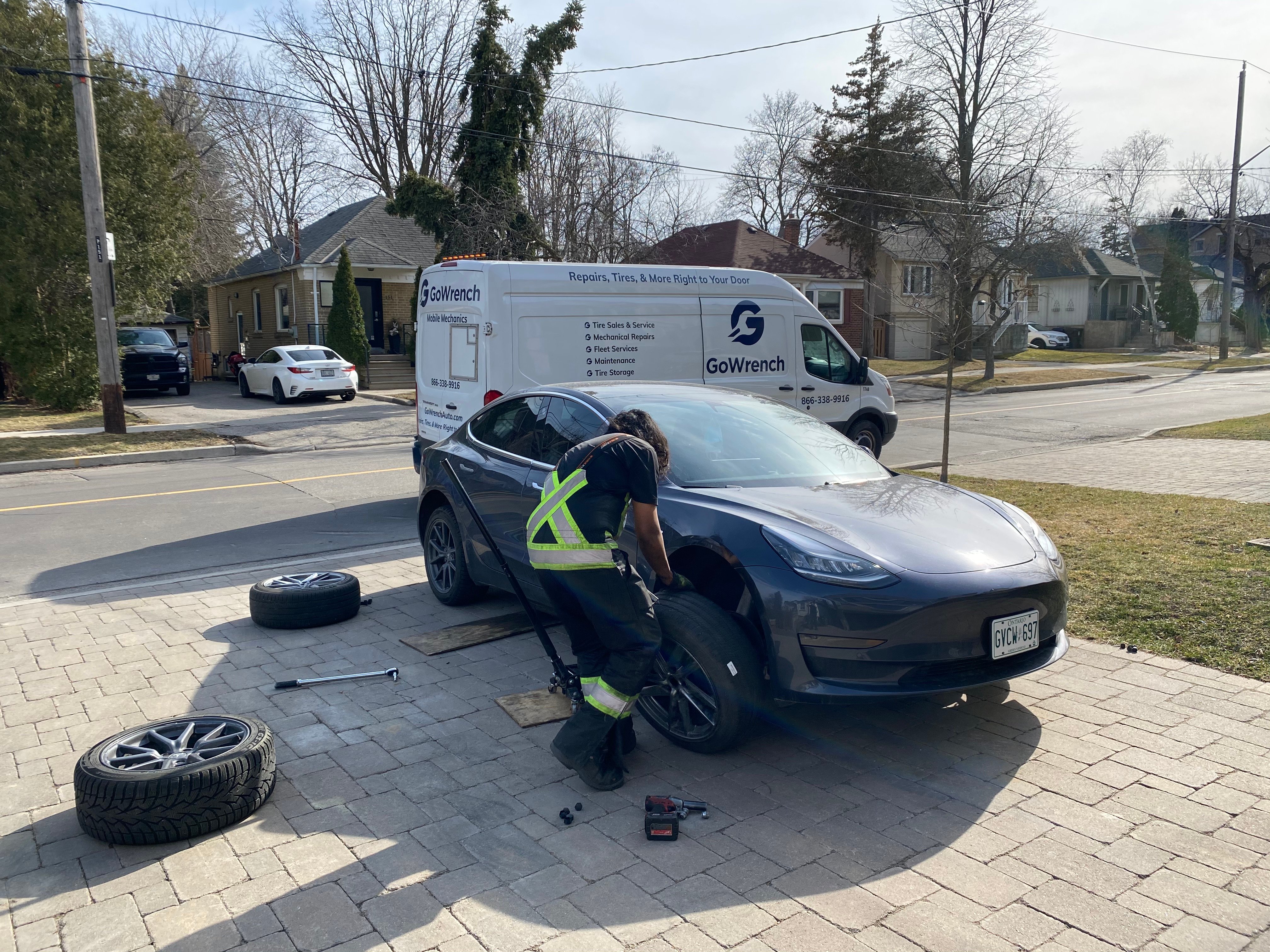 Tire Swap for a Tesla - done by GoWrench Auto